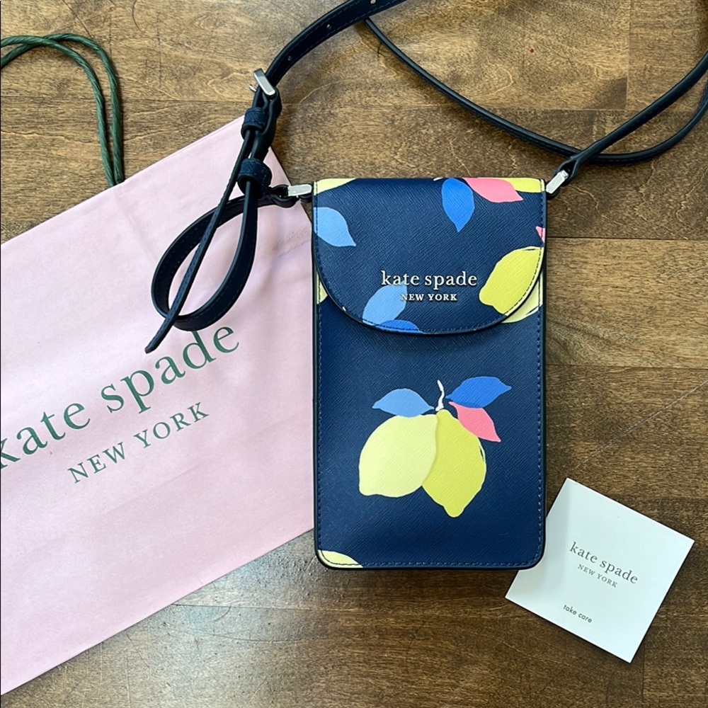 Kate Spade Lemon Print NWOT Phone Crossbody